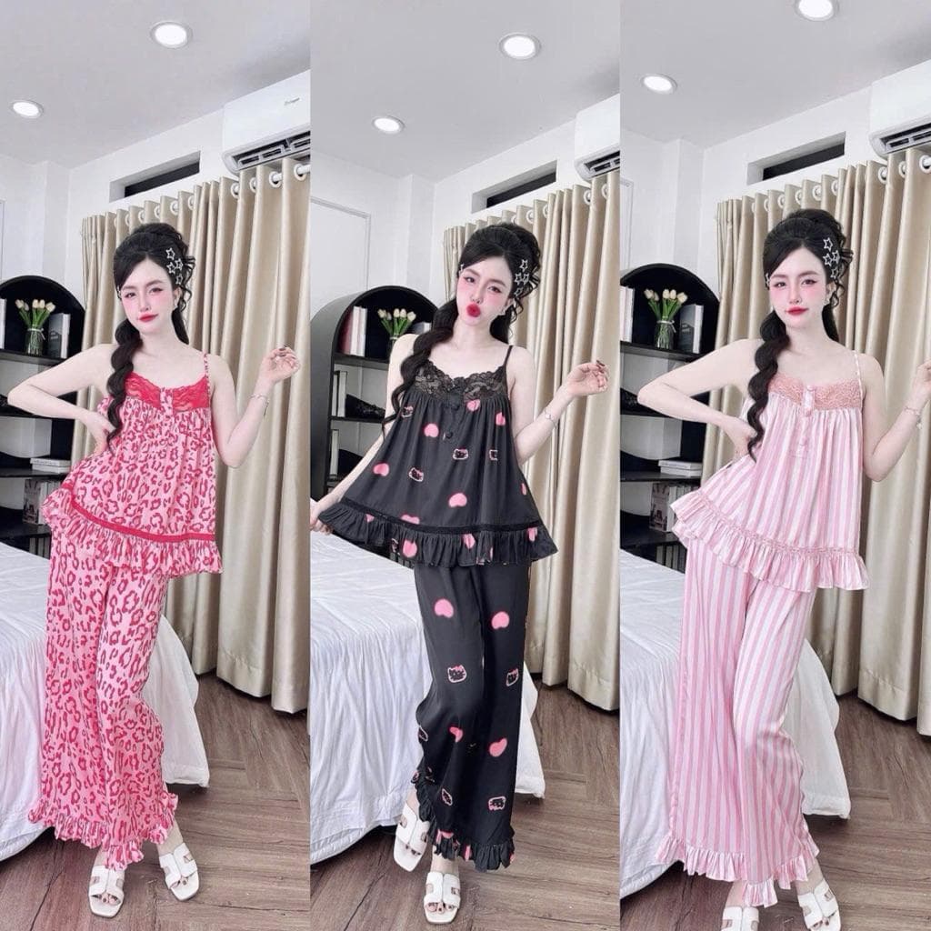 B02 Set bộ 2S viền ren quần dài