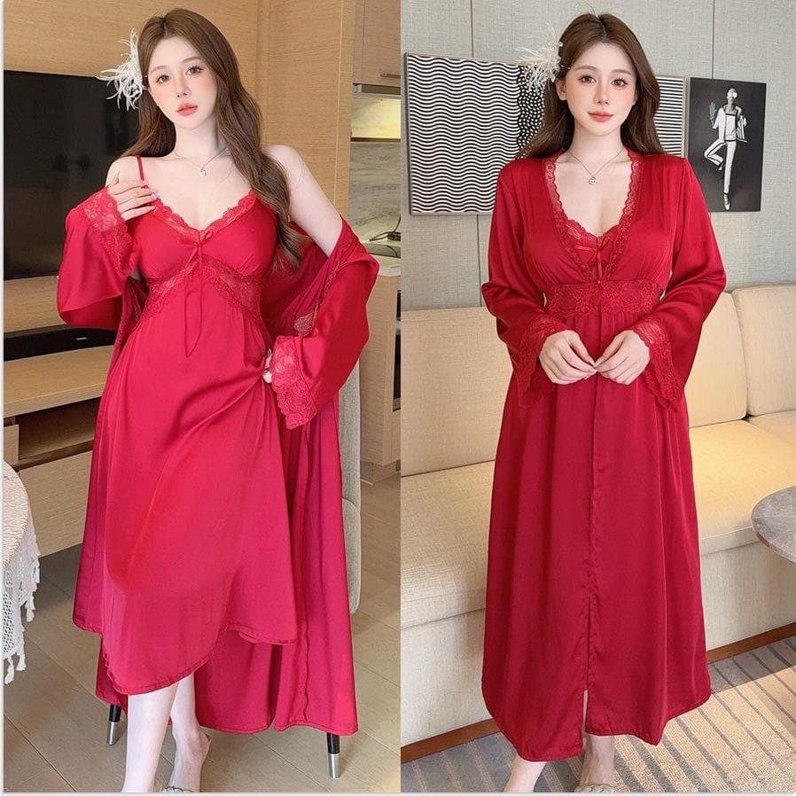 SV04 - Set váy dáng dài kèm choàng QC